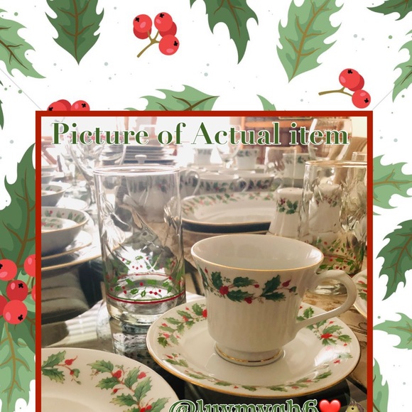 CHINA PEARL Christmas Footed Cup & Saucer Set - Picture 3 of 3